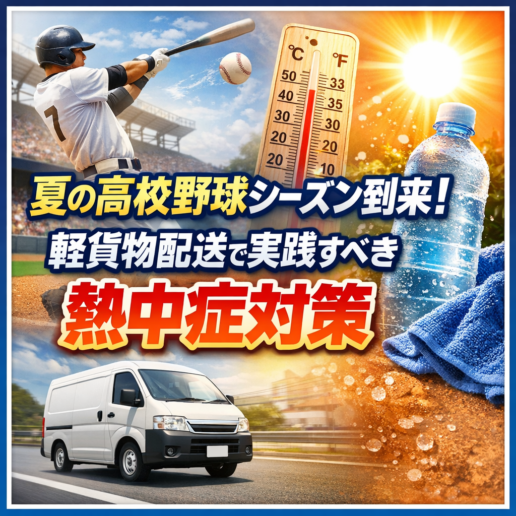 夏の高校野球シーズン到来!軽貨物配送で実践すべき熱中症対策