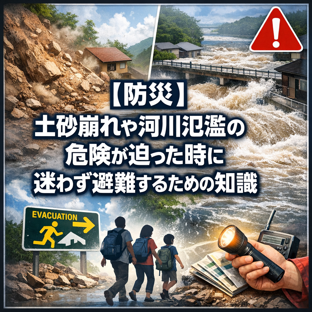 【防災】土砂崩れや河川氾濫の危険が迫った時に迷わず避難するための知識